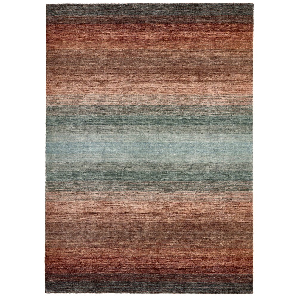 Panorama Modern Wool Striped Rug HLC200111 in Dark Brown Multi